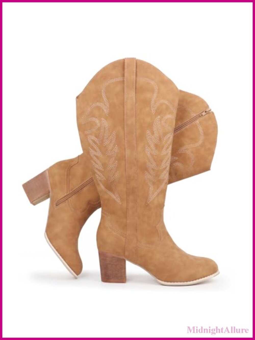 Extra Wide Calf Western Cowgirl Knee High Boots Embroidered